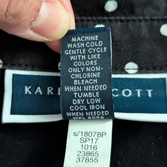 Karen Scott Petites 3/4 Sleeve Collard Top - Picture 5 of 7